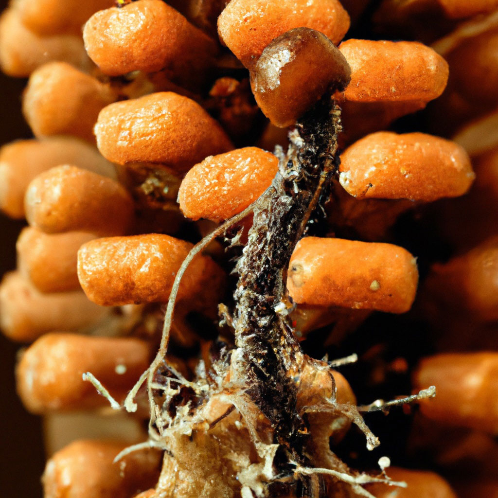 cordyceps fungus growing out of the head of an infected insect